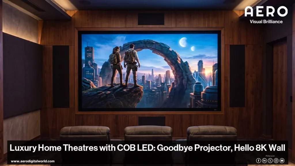 Luxury Home Theatres with COB LED a seamless 8K COB LED video wall replacing a projector screen