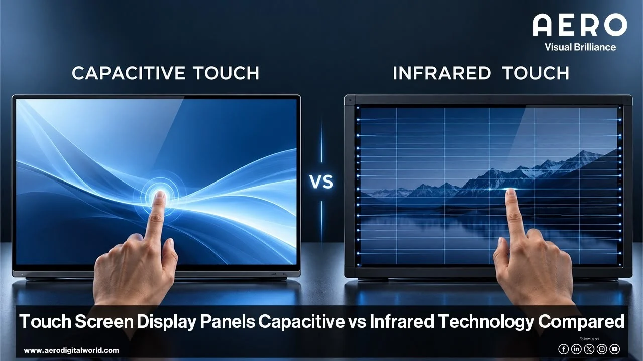 Capacitive vs infrared touch screen display panels compared side by side