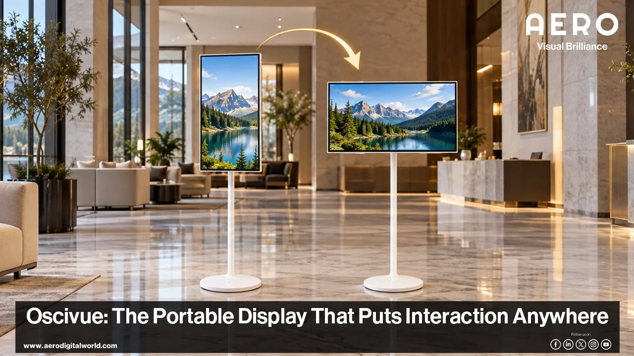 Oscivue portable interactive touchscreen display by AERO Digital